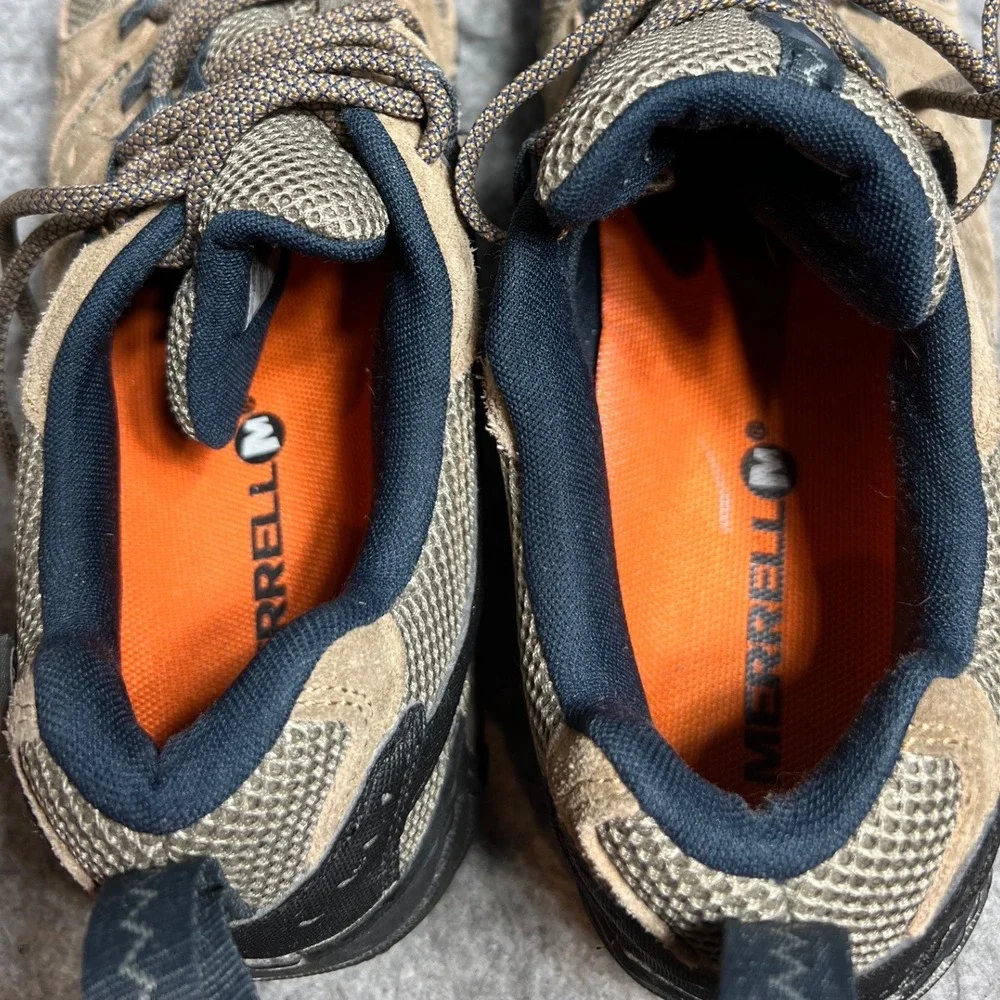 Merrell Accentor Mens Hiking Shoes Tan Suede Mesh Trail Low TopSneakers Size 8.5